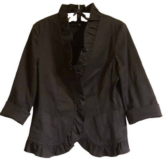 Talbots Ruffled Cotton Blend Jacket - Picture 9 of 9